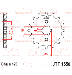 JT ZĘBATKA PRZEDNIA 2182 15 YAMAHA WR 125R/X '09-'15, YZF125R '09-'19, MT125 '15-'17 (218215JT) (ŁAŃC. 428)