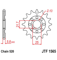 JT ZĘBATKA PRZEDNIA 2141 13 KAWASAKI KXF 450 '06-20' KLX 450 '08-20' (214113JT) (ŁAŃC. 520)