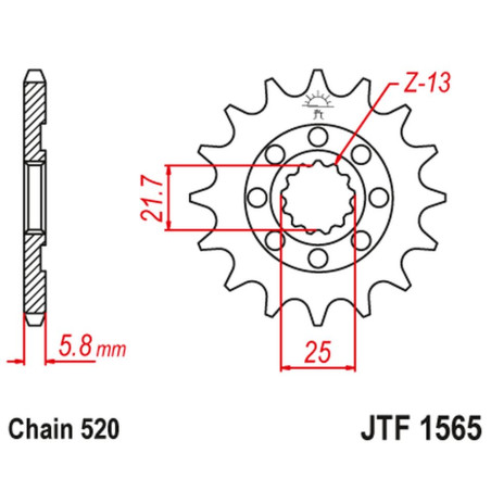 JT ZĘBATKA PRZEDNIA 2141 13 KAWASAKI KXF 450 '06-20' KLX 450 '08-20' (214113JT) (ŁAŃC. 520)