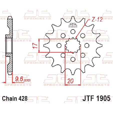 JT ZĘBATKA PRZEDNIA 2084 14 KTM SX 85 18-24, HUSQVARNA TC 85 18-24 (+1) (JTF1905.14)* (ŁAŃC. 428)