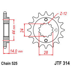 JT ZĘBATKA PRZEDNIA 348 17 HONDA XRV 750 '90-'03 (+1) (JTF314.17)* (ŁAŃC. 525)