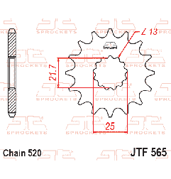 JT ZĘBATKA PRZEDNIA 565 13 /2141 13 KAWASAKI KXF 450 '06-, YAMAHA YZF/WRF 400/426/450 (56513JTS) YFZ 450 '04-'13