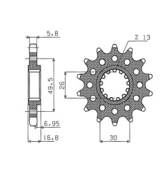 SUNSTAR ZĘBATKA PRZEDNIA 2068 16 HONDA CBR 600 '99-'20, CBR 600RR '03-'22, CBR 900/929/954RR FIRE BLADE '92-'03