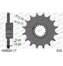 Zębatka przód Afam 166600 17z rozmiar 525