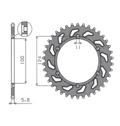 SUNSTAR ZĘBATKA TYLNA 1027 45 DUCATI MONSTER 696 '08-'13 (JTR735.45) (ŁAŃC. 520) (102745JT)