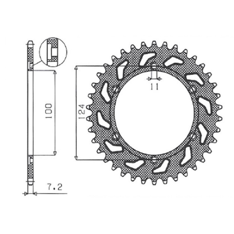 SUNSTAR ZĘBATKA TYLNA 4366 38 DUCATI MONSTER 1000 '03-'05 (JTR745.38) (ŁAŃC. 525) (436638JT) SUNSTAR ZĘBATKA TYLNA 4366 38 DUCATI MONSTER 1000 '03-'05 (JTR745.38) (ŁAŃC. 525) (436638JT)