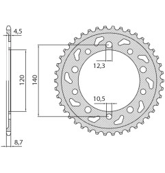 SUNSTAR ZĘBATKA TYLNA 4409 41 SUZUKI SV 1000 '03-'07, GSXR 1000 '01-'06 (JTR1800.41) (ŁAŃC. 530) (440941JT)