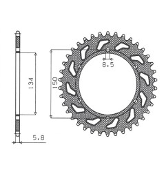 SUNSTAR ZĘBATKA TYLNA 489 48 KAWASAKI KX/KXF `84-'20 (JTR460.48) (ŁAŃC. 520) (48948JT)