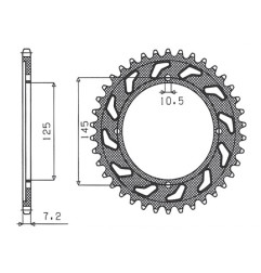 SUNSTAR ZĘBATKA TYLNA 4482 59 YAMAHA XVS 125 DRAG STAR 00-05 (JTR1874.59) (ŁAŃC. 428) (448259JT)