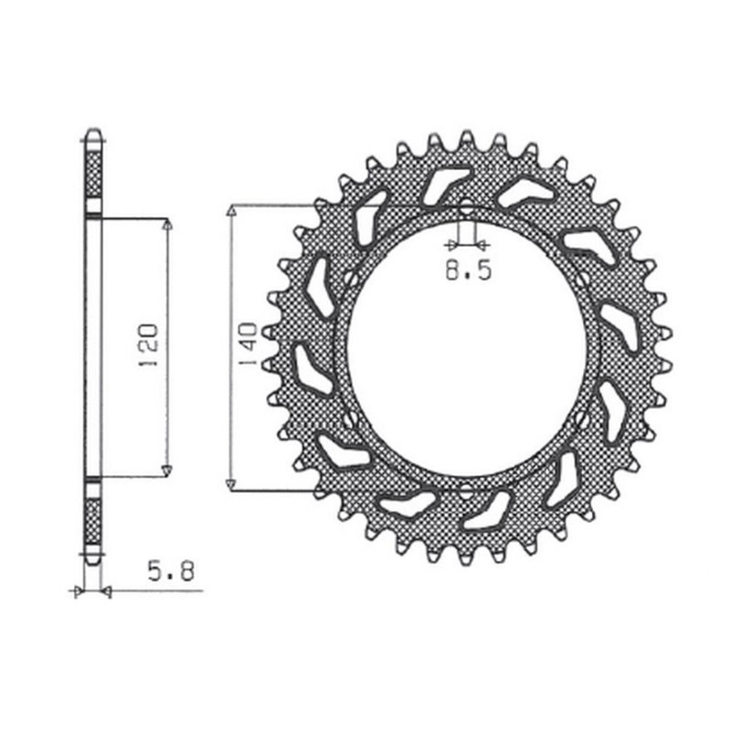 SUNSTAR ZĘBATKA TYLNA 260 40 (ŁAŃC. 520) (JTR260.44) (26044JT) SUNSTAR ZĘBATKA TYLNA 260 40 (ŁAŃC. 520) (JTR260.44) (26044JT)