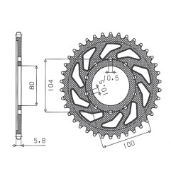 SUNSTAR ZĘBATKA TYLNA 478 39 KAWASAKI ZX6R (05-13), Z750 (JTR478.39) (ŁAŃC. 520) (47839JT)