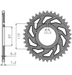 SUNSTAR ZĘBATKA TYLNA 828 47 SUZUKI GSF 650 BANDIT 07-15, GSX 650 F 08-15 (JTR807.47) (ŁAŃC. 525) (82847JT)