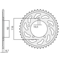 SUNSTAR ZĘBATKA TYLNA 4542 41 KAWASAKI ZZR 1400 '06-'18 (JTR1493.41) (ŁAŃC. 530) (454241JT)