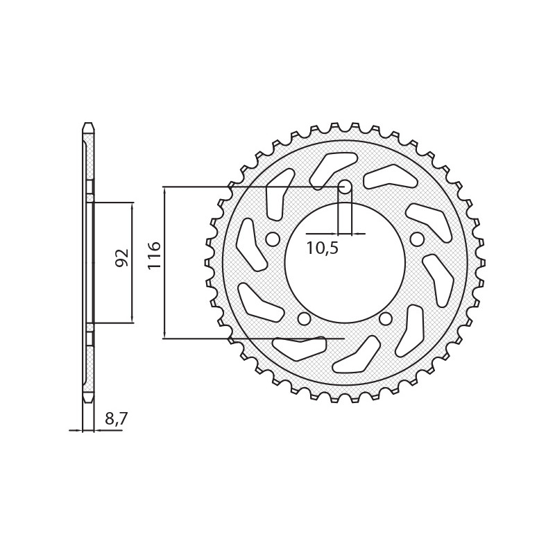 SUNSTAR ZĘBATKA TYLNA 4542 41 KAWASAKI ZZR 1400 '06-'18 (JTR1493.41) (ŁAŃC. 530) (454241JT) SUNSTAR ZĘBATKA TYLNA 4542 41 KAWASAKI ZZR 1400 '06-'18 (JTR1493.41) (ŁAŃC. 530) (454241JT)
