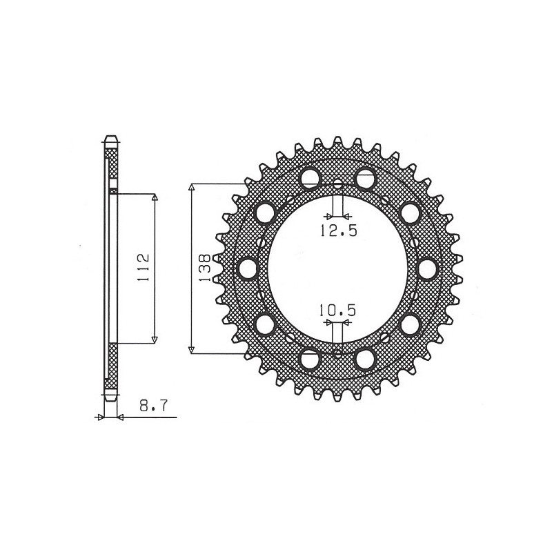SUNSTAR ZĘBATKA TYLNA 4448 39 / 408 39 HONDA CB 1300 '03-'13, CB 1100 '13-'14 (SC54) (JTR1871.39) (JTR302.39)