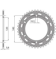 SUNSTAR ZĘBATKA TYLNA 475 42 KAWASAKI KLR 250 '84-'05 (JTR1490.42) (ŁAŃC. 520) (47542JT)