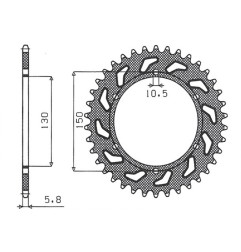 SUNSTAR ZĘBATKA TYLNA 236 42 HONDA NX 650 '88-'90, FMX 650 '05-'08, XR 600 88-90, YAMAHA XJ6 600 '09-'13 (JTR245/3.42)*