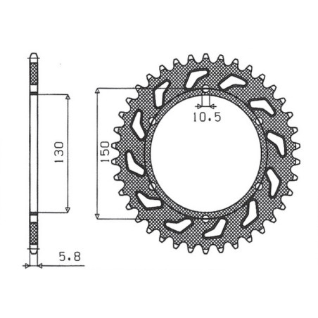SUNSTAR ZĘBATKA TYLNA 236 42 HONDA NX 650 '88-'90, FMX 650 '05-'08, XR 600 88-90, YAMAHA XJ6 600 '09-'13 (JTR245/3.42)*
