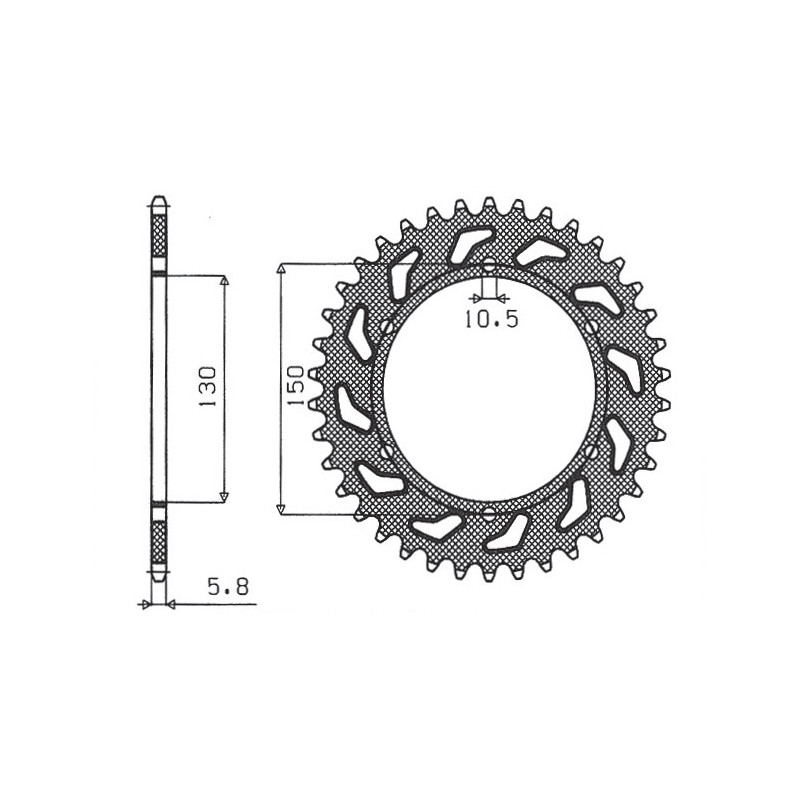 SUNSTAR ZĘBATKA TYLNA 236 45 HONDA NX 650 '88-'90, FMX 650 '05-'08, XR 600 88-90 (JTR245/3.45)* (ŁAŃC. 520) (430945JT)