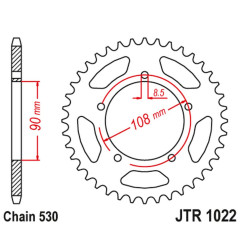 JT ZĘBATKA TYLNA 1022 40 DUCATI 500 DESMO/ SL '79-84'; 750 F1 '85-88'; 900 S2 '83-85' CAGIVA 350/650 ALAZZURRA SPORTS