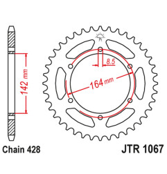 JT ZĘBATKA TYLNA 4525 52 HYOSUNG GT 125 '03-'15 (JTR1067.52) (ŁAŃC. 428)
