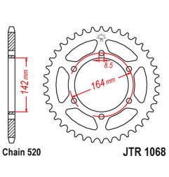 JT ZĘBATKA TYLNA 4538 46 HYOSUNG GT 250 '04-15' (453846JT) (ŁAŃC. 520)