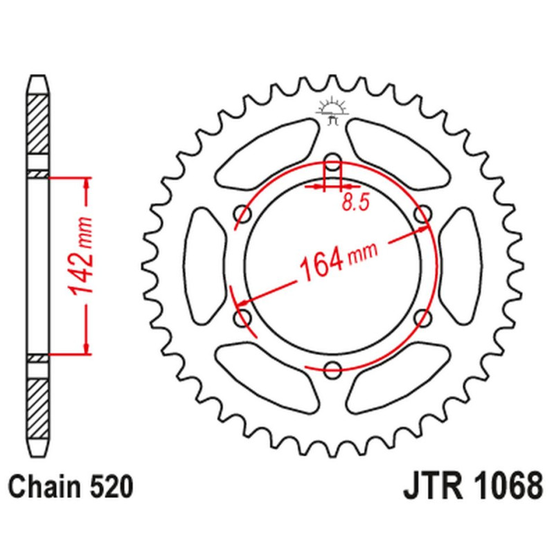 JT ZĘBATKA TYLNA 4538 46 HYOSUNG GT 250 '04-15' (453846JT) (ŁAŃC. 520) JT ZĘBATKA TYLNA 4538 46 HYOSUNG GT 250 '04-15' (453846JT) (ŁAŃC. 520)