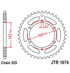 JT ZĘBATKA TYLNA 4589 44 HYOSUNG GT 650 '04-'15 (458944JT) (ŁAŃC. 525)