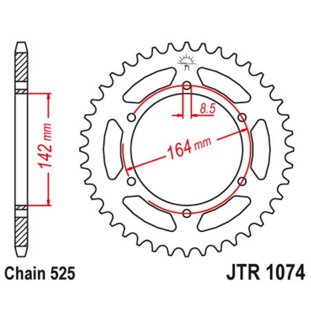 JT ZĘBATKA TYLNA 4589 44 HYOSUNG GT 650 '04-'15 (458944JT) (ŁAŃC. 525)