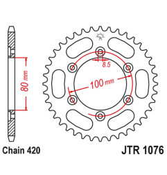 JT ZĘBATKA TYLNA 4429 48 RIEJU 50 SPIKE '02-05', TANGO '03-05' (442948JT) (ŁAŃC.420)
