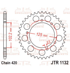 JT ZĘBATKA TYLNA 4406 53 DERBI SENDA 50 R/SM '02-'12 (440653JT) (ŁAŃC. 420)