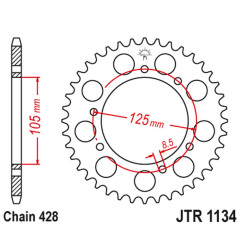JT ZĘBATKA TYLNA 4413 50 YAMAHA XT 125X/SM '05-'09 (441350JT) (ŁAŃC. 428) - ZASTĘPUJE JTR1134.50ZBK