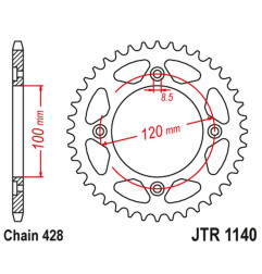 JT ZĘBATKA TYLNA 4478 50 BETA 125 RR/RE '08-20' (447850JT) (ŁAŃC. 428)