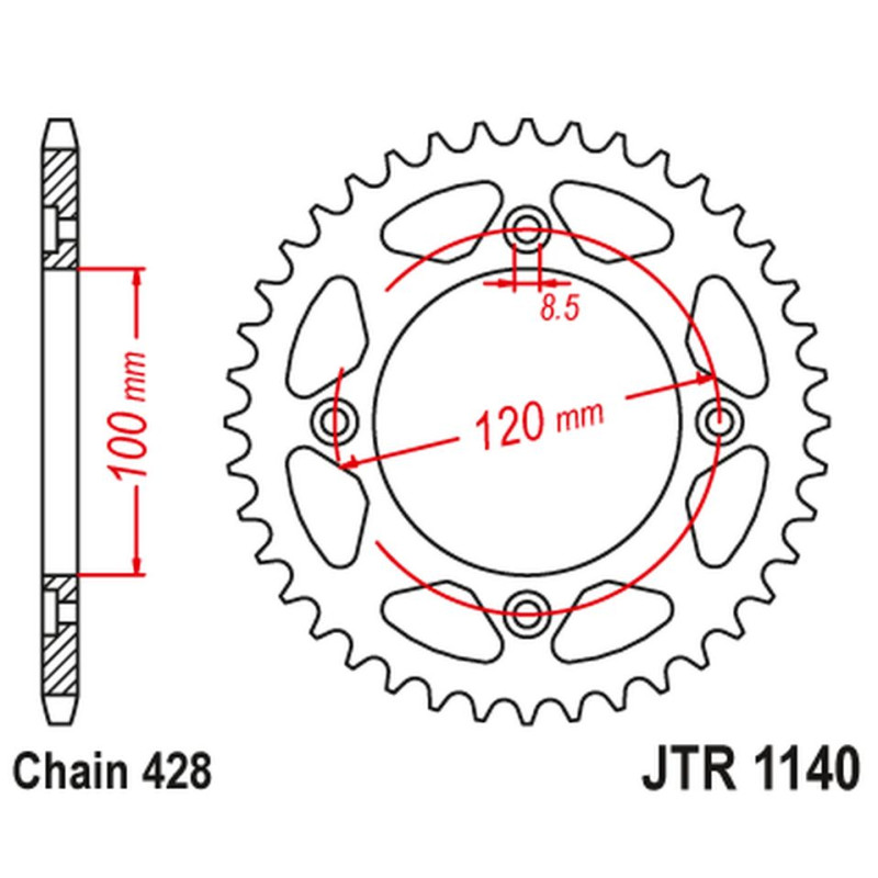JT ZĘBATKA TYLNA 4478 56 BETA 125 RR/RE '08-20' (447856JT) (ŁAŃC. 428) JT ZĘBATKA TYLNA 4478 56 BETA 125 RR/RE '08-20' (447856JT) (ŁAŃC. 428)