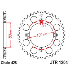 JT ZĘBATKA TYLNA 4351 46 HONDA CRF 125F '14-'21 (JTR1204.46) (ŁAŃC. 428)