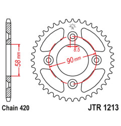 JT ZĘBATKA TYLNA 4463 37 HONDA CRF 50 '04-20'; XR 50 '00-04' (446337JT) (ŁAŃC.420)