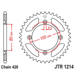 JT ZĘBATKA TYLNA 238 38 HONDA CRF 70 '04-12'; CRF 110 '13-21', XR 70/80 '97-03', CR 50/80 '82-84' (23838JT) (ŁAŃC.420)
