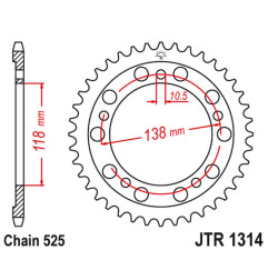 JT ZĘBATKA TYLNA 4343 39 HONDA CBR 400 (NC29) (434339JT) (ŁAŃC.525)NA ZAMÓWIENIE