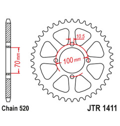 JT ZĘBATKA TYLNA 4465 50 KAWASAKI KLT 200/250 '82-85' (446550JT) (ŁAŃC.520) NA ZAMÓWIENIE