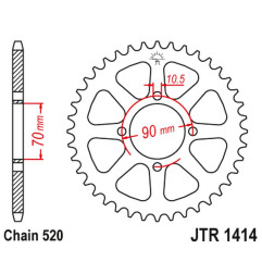 JT ZĘBATKA TYLNA 5302 43 KAWASAKI KSF 250 MOJAVE '87-04', KEF 300 LAKOTA '95-03' (530243JT) (ŁAŃC.520)