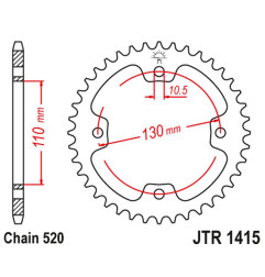 JT ZĘBATKA TYLNA 4303 42 KAWASAKI KSF 450 (KFX 450) '08-14' (ATV) (430342JT) (ŁANC.520) NA ZAMÓWIENIE