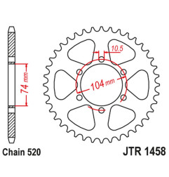 JT ZĘBATKA TYLNA 475 40 KAWASAKI KL 250 '77-78', KE 250 '77-79' (47540JT) (ŁAŃC520)