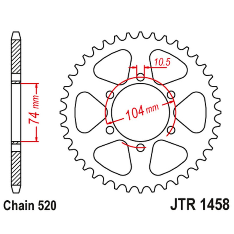 JT ZĘBATKA TYLNA 475 40 KAWASAKI KL 250 '77-78', KE 250 '77-79' (47540JT) (ŁAŃC520) JT ZĘBATKA TYLNA 475 40 KAWASAKI KL 250 '77-78', KE 250 '77-79' (47540JT) (ŁAŃC520)
