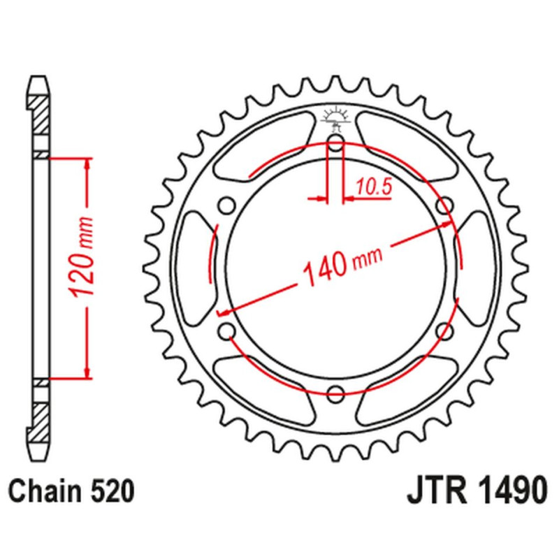 JT ZĘBATKA TYLNA 475 42 KAWASAKI KLR 250 84-05 (47542JT) (ŁAŃC. 520) JT ZĘBATKA TYLNA 475 42 KAWASAKI KLR 250 84-05 (47542JT) (ŁAŃC. 520)