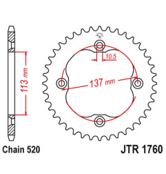 JT ZĘBATKA TYLNA 4509 38 SUZUKI LTZ 400 '09-'12 (450938JT) (ŁAŃC. 520)
