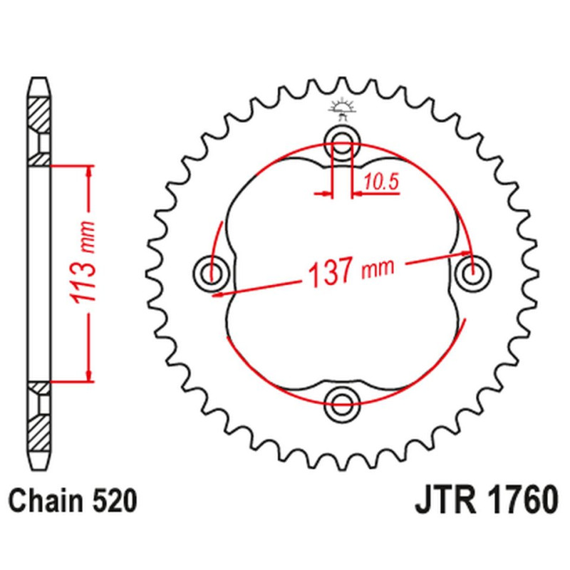 JT ZĘBATKA TYLNA 4509 38 SUZUKI LTZ 400 '09-'12 (450938JT) (ŁAŃC. 520)