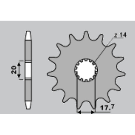 CHT WYPRZEDAŻ ZĘBATKA PRZEDNIA 440 13 YAMAHA YZ 125 87-04 (564-13) (JTF564.13)