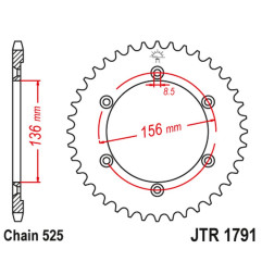 JT ZĘBATKA TYLNA 4365 42 SUZUKI DR 650 SE '96-'12 (436542JT) (ŁAŃC. 525)