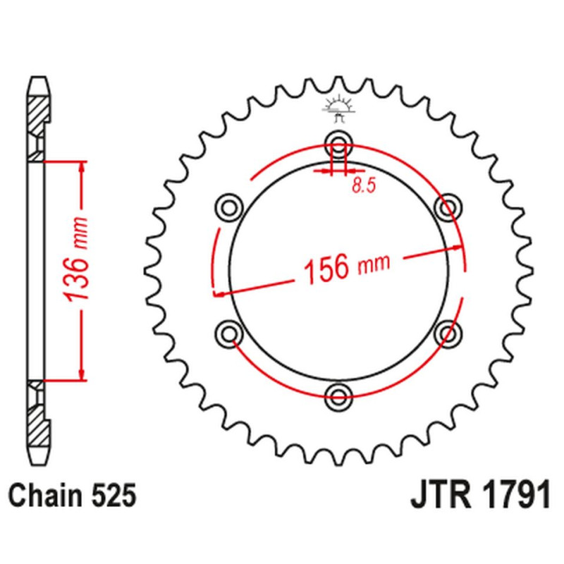 JT ZĘBATKA TYLNA 4365 42 SUZUKI DR 650 SE '96-'12 (436542JT) (ŁAŃC. 525)