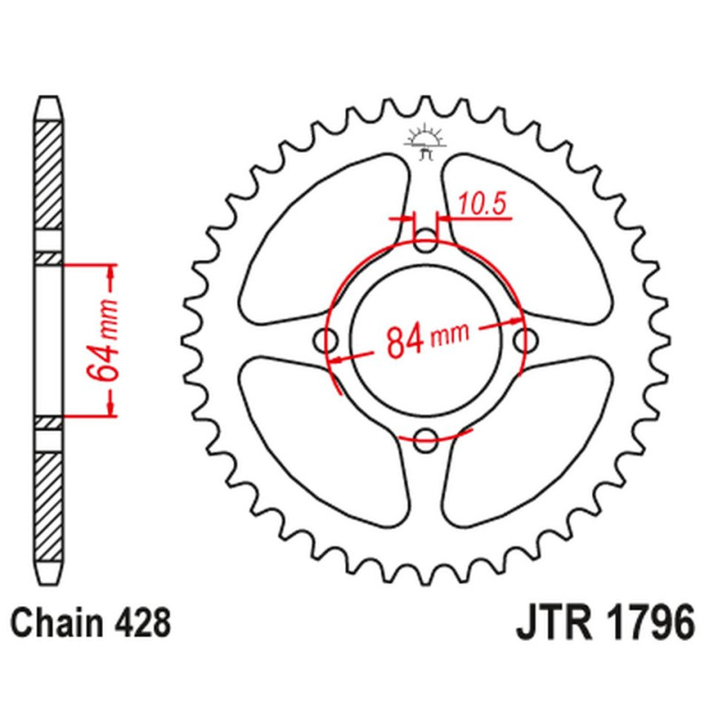 JT ZĘBATKA TYLNA 4467 49 SUZUKI RV 125 VAN VAN '03-16' (446749JT) (ŁAŃC.520) JT ZĘBATKA TYLNA 4467 49 SUZUKI RV 125 VAN VAN '03-16' (446749JT) (ŁAŃC.520)